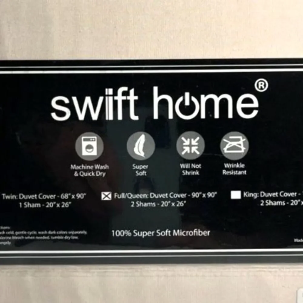 Swift Home Duvet Cover W/ 2 Shams Tan Full/Queen. New